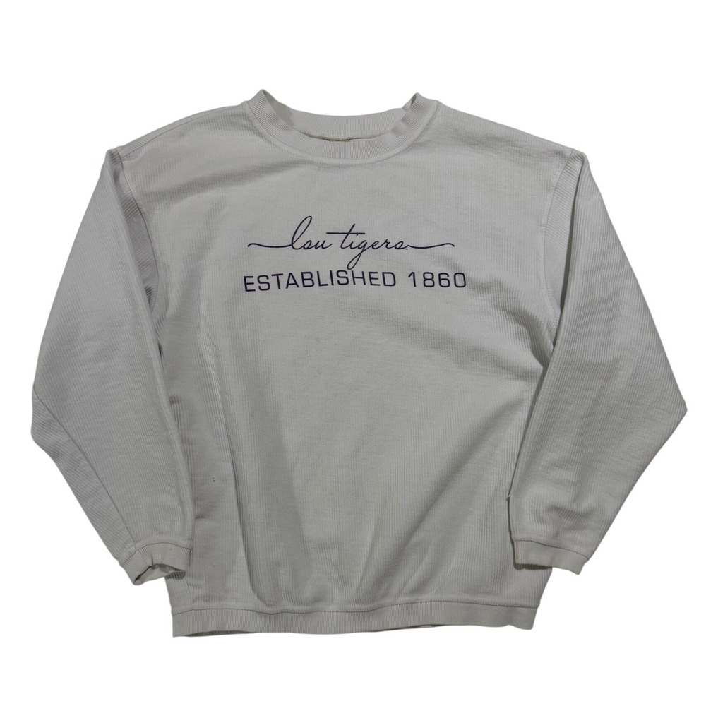 Chicka-d LSU Tigers Established 1860 White Thermal Sweatshirt Women's M